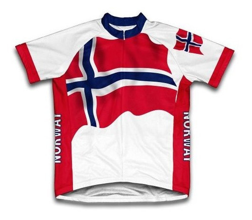 Camiseta De Ciclismo De Manga Corta Con Bandera De Noruega D