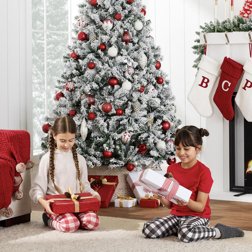 Árbol De Navidad Best Choice Products, Forjado En Nieve De 4