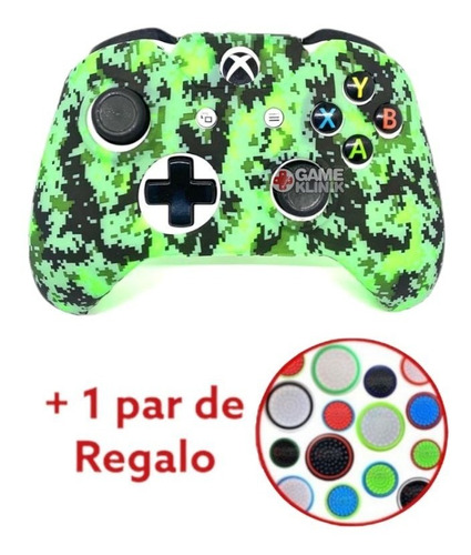 Funda Silicon Control Xbox One + Par Thumb Grip Camuflaje 10