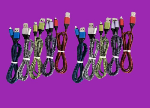 10 Pack Cable Usb A Micro-usb Puntas De Metal Forro Tela V8