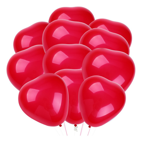 Globos De Látex Con Forma De Corazón Rojo, Paquete De 50 Uni