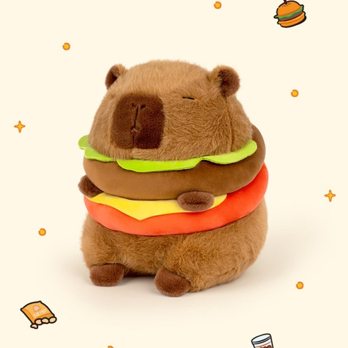 Sq Peluche Realista Capybara De Hamburguesa De Peluche