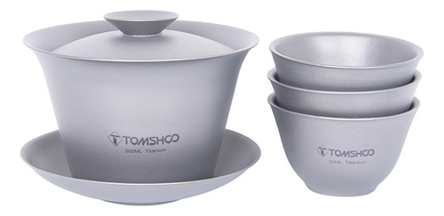 Tomshoo Juego De Té De Titanio, Taza Doble Anti-quemaduras ,