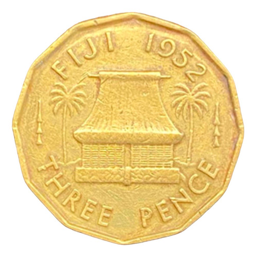 Fiji - 3 Pence - Año 1952 - Km #18 - Choza
