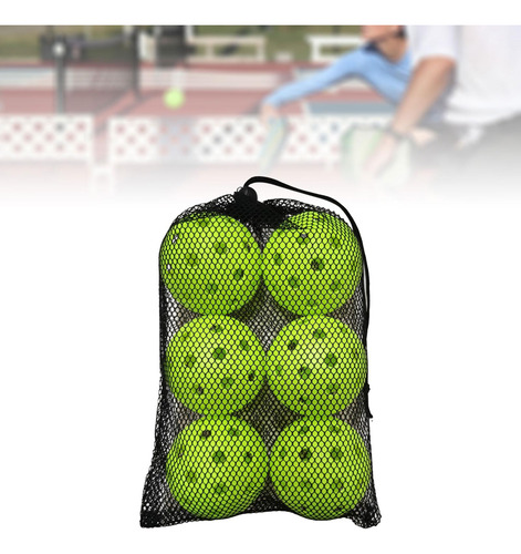 6x Bolas De Pickleball, Bola De Tamanho Oficial, Bola Verde