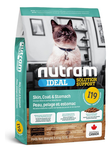 Alimento Para Gato Nutram I19 Ideal Skin Coat Stomach 5,4kg