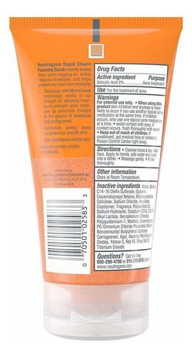Neutrogena Rápido Claro Espuma Exfoliante Facial Con Ácido S
