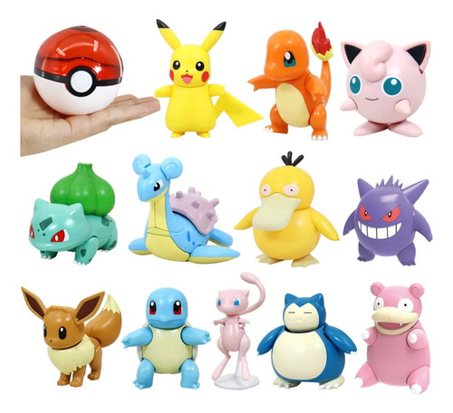 Figura Armable Pokémon Original 6-11 Cm Modelos Con Pokebola