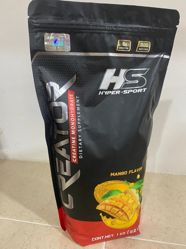 Hyper Sport Creatina 1 Kg 200 Servicios Sabor Mango