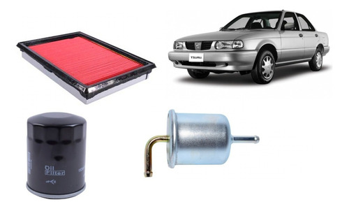 Kit Filtro Aire Aceite Bencina Nissan V-16 1.6 1998 2011 