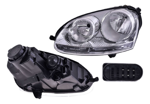 (par) Faros Manual F/crom P/halogeno Vw Bora 2009 2010 Depo