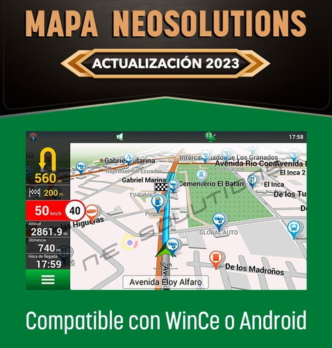 Tarjeta Gps Mapas Ecuador 2024 Radios Windows Ce Android