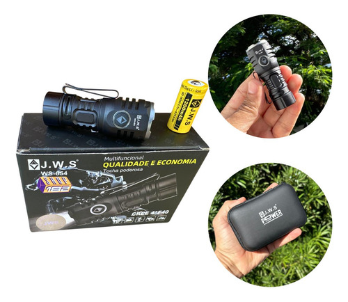 Mini Lanterna Tática 4 Leds F40 Edc Ultra Potente Com Clip