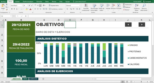 Excel Diario De Dieta Y Ejercicios