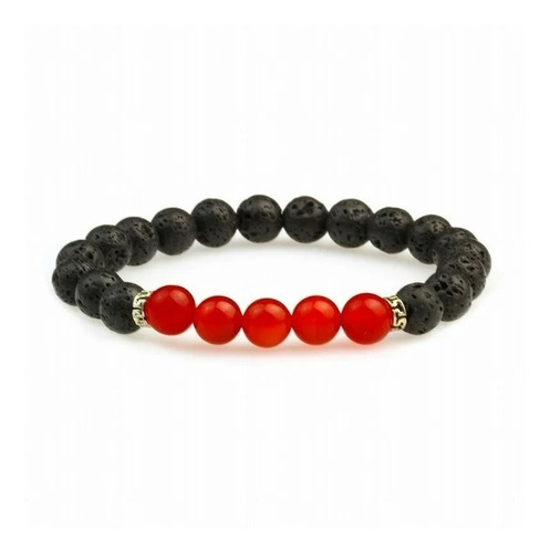 Pulsera Piedra Volcanica Rojo Primer Chakra Muladhara Yoga