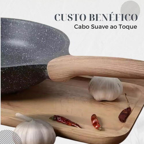 Frigideira Antiaderente Cerâmico Frita Sem Óleo 28cm Funda