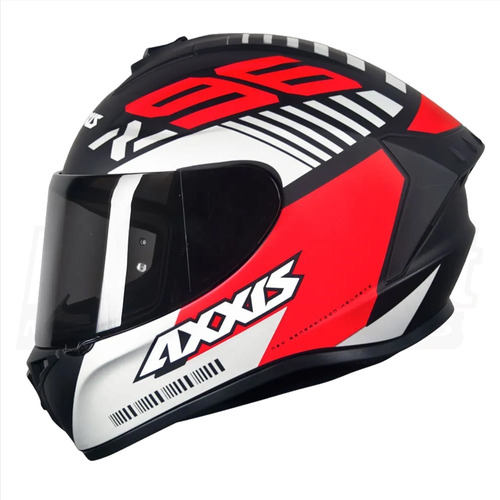 Capacete Fechado Axxis Draken Z96 Preto Fosco Vermelho