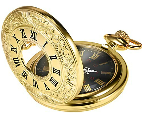 Reloj De Bolsillo Vintage Para Hombre Con Cadena