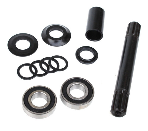 Eje Bmx 8 Estrias + Caja Mid 19mm + Centraplato + Tornillos