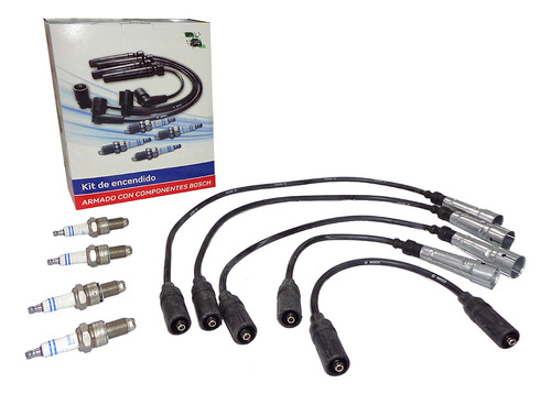 Kit Cables + 4 Bujías Para Volkswagen Saveiro 1.6 1.6 Gp Ce