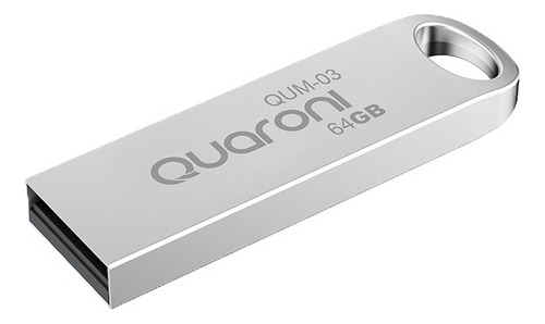 Memoria Usb 64gb 2.0 Metálica Quaroni Color Plateado Liso