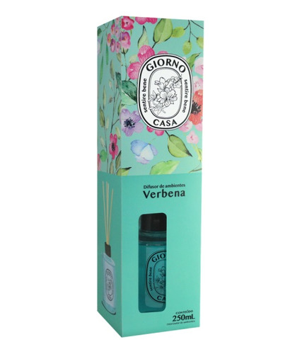 Difusor De Ambientes Com Varetas Verbena 250ml Giorno