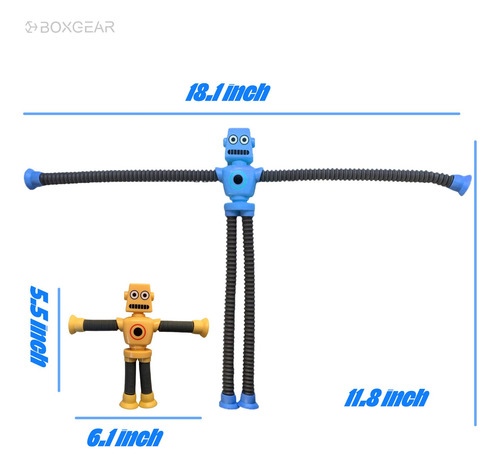 Robot Toy Boxgear Led Que Cambia De Forma Con Ventosa, 4 Uni