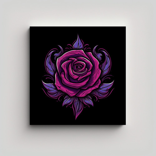 Cuadro Armonia Con Figura Twitch Rose Noir 50x50cm Flores