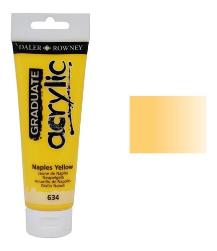 Tinta Acrilica Daler Rowney Graduate 120ml Cor 634 Naples Yellow