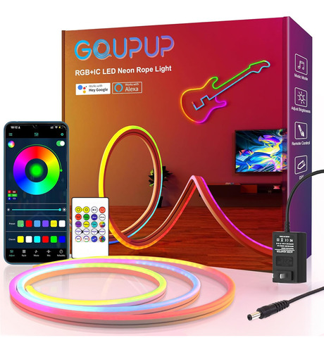 Gupup Luces Rgbic Para Juegos, Tira De Luz De Neon De 10 Pie