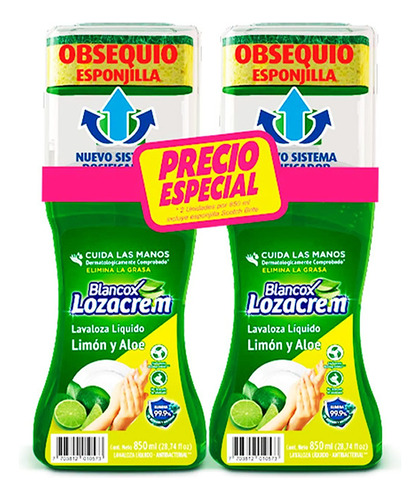 2 Lozacrem Limon Y Aloe 850ml - Unidad a $20450