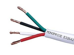 Monoprice 250ft 14 Awg Cl2 Calificación 4-conductor Cable Al