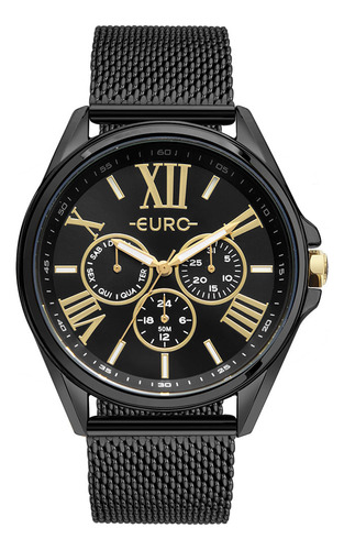 Relógio Euro Feminino Multiglow Preto Eu6p29aii 4p