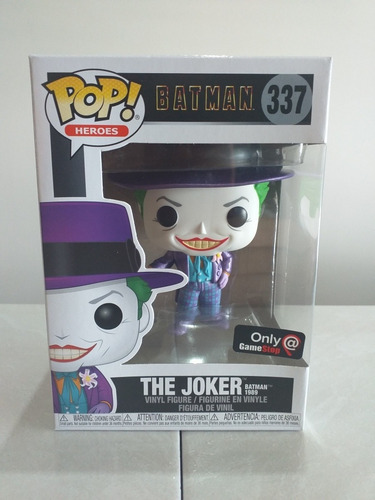 Funko Pop Batman 1989 The Joker Chase Y Sticker Game Stop (Usado)