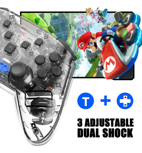 Control Joystick Inalámbrico Transparente Compatible Switch