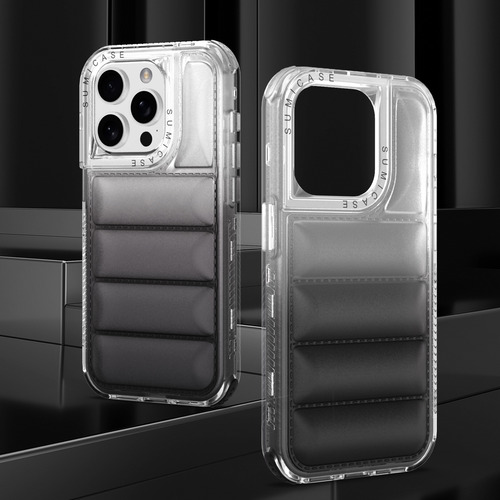 Funda Transparente Acolchonada Antigolpes Para Smartphone Negro Iphone 12 / 12 Pro
