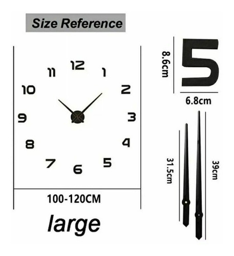 Imagen 2 de 9 de Reloj De Pared 3d