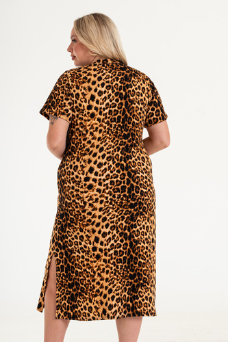 Vestido Animal Print Talles Grandes Invierno 2025