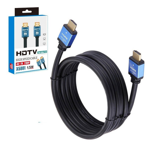 Imagen 1 de 5 de Cable Hdmi 4k 2.0 Hdtv 4k Uhd Alta Velocidad 2160p 1.5mts