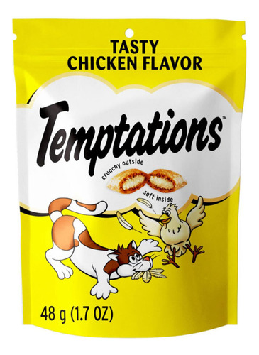 Temptations Snack Para Gatos Adultos Pollo 48 g