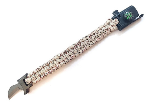 Pulsera Navaja Silbato Pedernal Paracord Survival Camping Color Arena