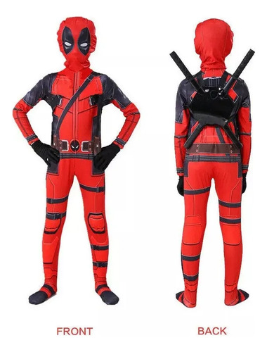 Traje Deadpool Cos + Mochila + Espada Para Crianças Adultos1