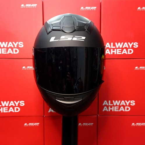 Imagen 2 de 9 de Casco Ls2 Ff352 Negro Mate Visor Oscuro - Gkmotos.uy