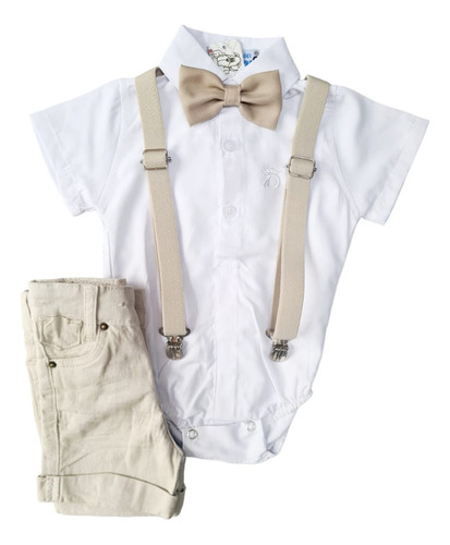 Roupa Infantil Camisa Social Bermuda Menino Batizado Festa