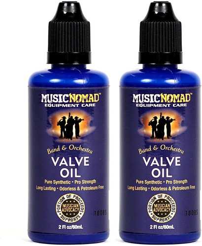 Musicnomad Aceite De Válvula Premium, 2 Onzas (paquete De 2)