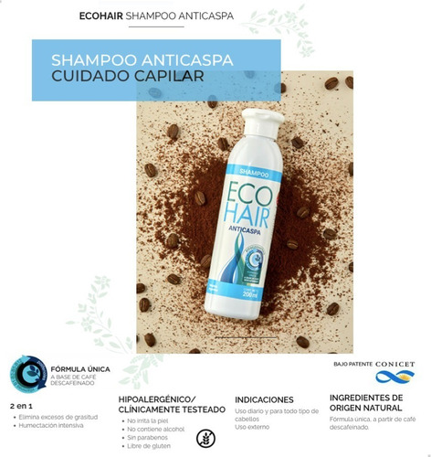 Imagen 2 de 10 de Eco Hair Shampoo Anti Caspa X 200 Ml