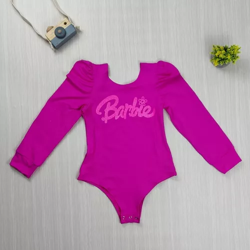 Body Barbie Manga Bufante Infantil Menina Lindo Acabamento