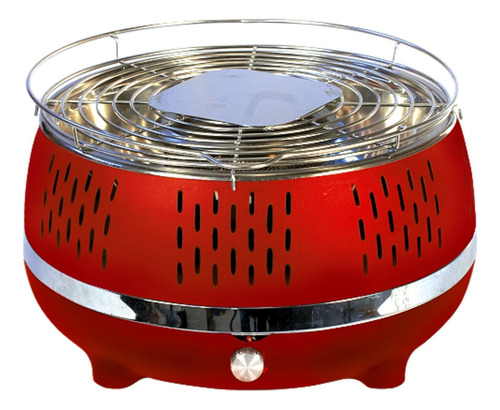 Parrilla De Mesa Luqstoff Parm-40r Roja Acero Inoxidable P