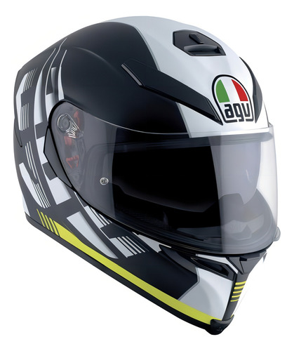 Capacete para moto integral AGV K5 S 210041A matt black e yellow brilhante darkstorm tamanho 55/56