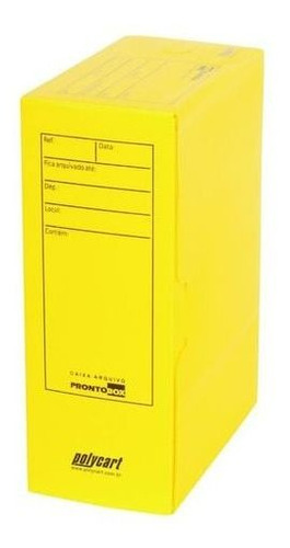 Caixa Arquivo Morto Plástica Prontobox -  10 Unidades Cor Amarelo